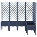 vidaXL Jardinieră de grădină cu spalier, albastru gri, 160x120x142 cm, PP