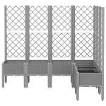 vidaXL Jardinieră de grădină cu spalier gri deschis 160x120x142 cm PP vidaXL Jardinieră de grădină cu spalier gri deschis 160x120x142 cm PP