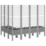 vidaXL Jardinieră de grădină cu spalier gri deschis 160x120x142 cm PP vidaXL Jardinieră de grădină cu spalier gri deschis 160x120x142 cm PP