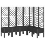 vidaXL Jardinieră de grădină cu spalier, negru, 160x120x142 cm, PP