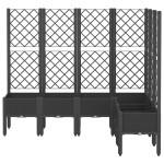 vidaXL Jardinieră de grădină cu spalier, negru, 160x120x142 cm, PP