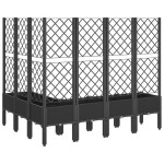 vidaXL Jardinieră de grădină cu spalier, negru, 160x120x142 cm, PP