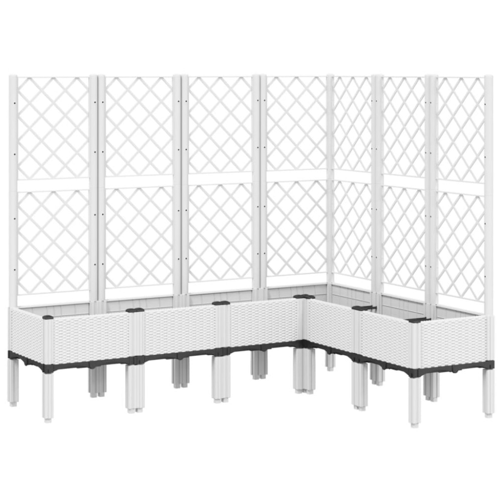 vidaXL Jardinieră de grădină cu spalier, alb, 160x120x142 cm PP