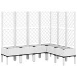 vidaXL Jardinieră de grădină cu spalier, alb, 160x120x142 cm PP vidaXL Jardinieră de grădină cu spalier, alb, 160x120x142 cm PP