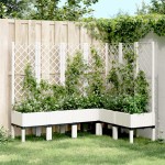 vidaXL Jardinieră de grădină cu spalier, alb, 160x120x142 cm PP vidaXL Jardinieră de grădină cu spalier, alb, 160x120x142 cm PP
