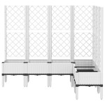vidaXL Jardinieră de grădină cu spalier, alb, 160x120x142 cm PP vidaXL Jardinieră de grădină cu spalier, alb, 160x120x142 cm PP