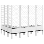 vidaXL Jardinieră de grădină cu spalier, alb, 160x120x142 cm PP vidaXL Jardinieră de grădină cu spalier, alb, 160x120x142 cm PP