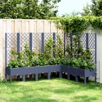 vidaXL Jardinieră de grădină cu spalier, albastru gri, 200x160x142 cm, PP