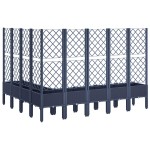vidaXL Jardinieră de grădină cu spalier, albastru gri, 200x160x142 cm, PP