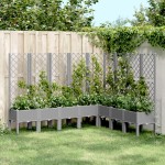vidaXL Jardinieră de grădină cu spalier gri deschis 200x160x142 cm PP vidaXL Jardinieră de grădină cu spalier gri deschis 200x160x142 cm PP