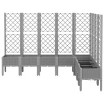 vidaXL Jardinieră de grădină cu spalier gri deschis 200x160x142 cm PP vidaXL Jardinieră de grădină cu spalier gri deschis 200x160x142 cm PP
