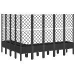 vidaXL Jardinieră de grădină cu spalier, negru, 200x160x142 cm, PP