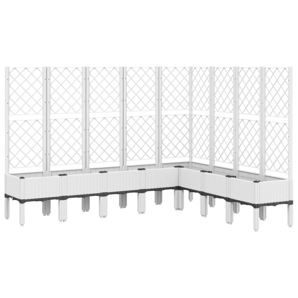 vidaXL Jardinieră de grădină cu spalier, alb, 200x160x142 cm PP