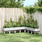 vidaXL Jardinieră de grădină cu spalier, alb, 200x160x142 cm PP vidaXL Jardinieră de grădină cu spalier, alb, 200x160x142 cm PP