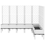 vidaXL Jardinieră de grădină cu spalier, alb, 200x160x142 cm PP vidaXL Jardinieră de grădină cu spalier, alb, 200x160x142 cm PP