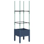 vidaXL Jardinieră de grădină cu spalier, albastru gri, 40x40x142,5 cm, PP