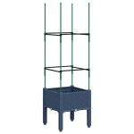 vidaXL Jardinieră de grădină cu spalier, albastru gri, 40x40x142,5 cm, PP