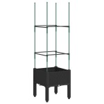 vidaXL Jardinieră de grădină cu spalier, negru, 40x40x142,5 cm, PP vidaXL Jardinieră de grădină cu spalier, negru, 40x40x142,5 cm, PP