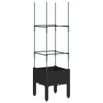 vidaXL Jardinieră de grădină cu spalier, negru, 40x40x142,5 cm, PP vidaXL Jardinieră de grădină cu spalier, negru, 40x40x142,5 cm, PP