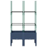 vidaXL Jardinieră de grădină cu spalier, albastru gri, 80x40x142,5 cm, PP