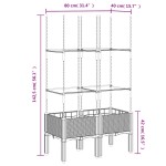 vidaXL Jardinieră de grădină cu spalier, albastru gri, 80x40x142,5 cm, PP