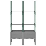 vidaXL Jardinieră de grădină cu spalier, gri deschis 80x40x142,5 cm PP