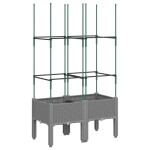 vidaXL Jardinieră de grădină cu spalier, gri deschis 80x40x142,5 cm PP