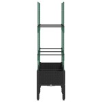 vidaXL Jardinieră de grădină cu spalier, negru, 80x40x142,5 cm, PP