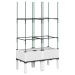 vidaXL Jardinieră de grădină cu spalier, alb, 80x40x142,5 cm, PP