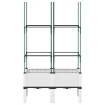 vidaXL Jardinieră de grădină cu spalier, alb, 80x40x142,5 cm, PP