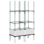 vidaXL Jardinieră de grădină cu spalier, alb, 80x40x142,5 cm, PP