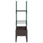 vidaXL Jardinieră de grădină cu spalier, maro, 80x40x142,5 cm, PP