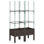 vidaXL Jardinieră de grădină cu spalier, maro, 80x40x142,5 cm, PP