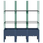 vidaXL Jardinieră de grădină cu spalier, albastru gri, 120x40x142,5 cm, PP