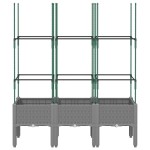vidaXL Jardinieră de grădină cu spalier gri deschis 120x40x142,5 cm PP vidaXL Jardinieră de grădină cu spalier gri deschis 120x40x142,5 cm PP