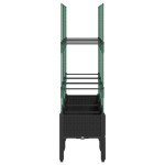 vidaXL Jardinieră de grădină cu spalier, negru, 120x40x142,5 cm, PP