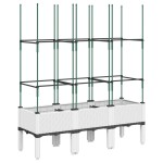 vidaXL Jardinieră de grădină cu spalier, alb, 120x40x142,5 cm PP vidaXL Jardinieră de grădină cu spalier, alb, 120x40x142,5 cm PP