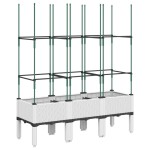 vidaXL Jardinieră de grădină cu spalier, alb, 120x40x142,5 cm PP vidaXL Jardinieră de grădină cu spalier, alb, 120x40x142,5 cm PP