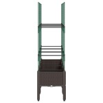 vidaXL Jardinieră de grădină cu spalier, maro, 120x40x142,5 cm, PP