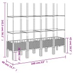 vidaXL Jardinieră de grădină cu spalier gri deschis 160x40x142,5 cm PP vidaXL Jardinieră de grădină cu spalier gri deschis 160x40x142,5 cm PP