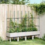 vidaXL Jardinieră de grădină cu spalier, alb, 160x40x142,5 cm PP vidaXL Jardinieră de grădină cu spalier, alb, 160x40x142,5 cm PP