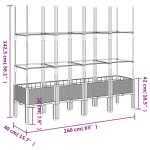 vidaXL Jardinieră de grădină cu spalier, alb, 160x40x142,5 cm PP vidaXL Jardinieră de grădină cu spalier, alb, 160x40x142,5 cm PP
