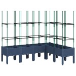 vidaXL Jardinieră de grădină cu spalier, albastru gri, 160x120x142,5 cm, PP