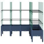 vidaXL Jardinieră de grădină cu spalier, albastru gri, 160x120x142,5 cm, PP