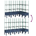 vidaXL Jardinieră de grădină cu spalier, albastru gri, 160x120x142,5 cm, PP
