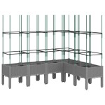 vidaXL Jardinieră de grădină cu spalier gri deschis 160x120x142,5cm PP vidaXL Jardinieră de grădină cu spalier gri deschis 160x120x142,5cm PP