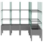 vidaXL Jardinieră de grădină cu spalier gri deschis 160x120x142,5cm PP vidaXL Jardinieră de grădină cu spalier gri deschis 160x120x142,5cm PP