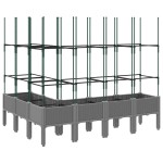 vidaXL Jardinieră de grădină cu spalier gri deschis 160x120x142,5cm PP vidaXL Jardinieră de grădină cu spalier gri deschis 160x120x142,5cm PP