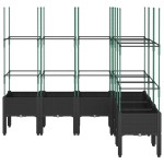 vidaXL Jardinieră de grădină cu spalier, negru, 160x120x142,5 cm, PP