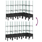 vidaXL Jardinieră de grădină cu spalier, negru, 160x120x142,5 cm, PP